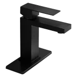Modern Matte Black Single-Handle Bathroom Sink Faucet