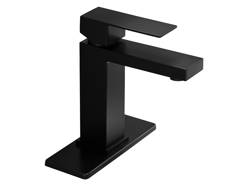Modern Matte Black Single-Handle Bathroom Sink Faucet