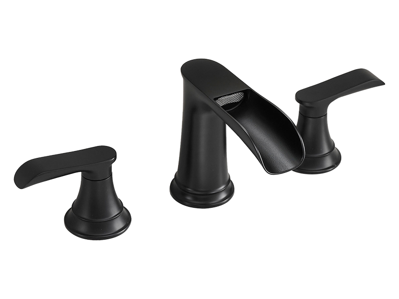 Modern Widespread Waterfall 2 Handle Bathroom Faucet