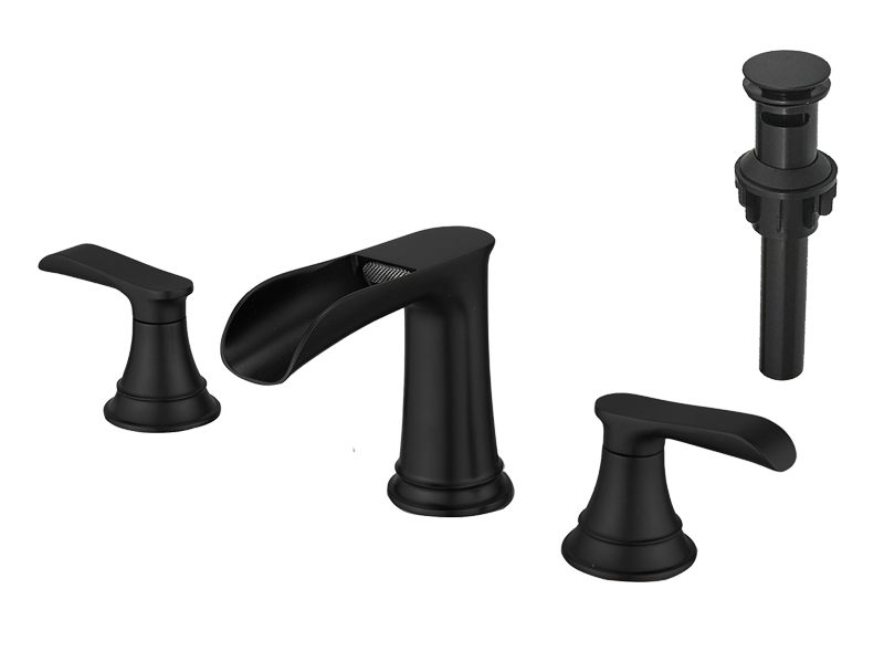 Modern Widespread Waterfall 2 Handle Bathroom Faucet