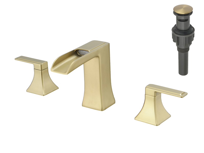 Modern Widespread Waterfall 2 Handle Bathroom Faucet