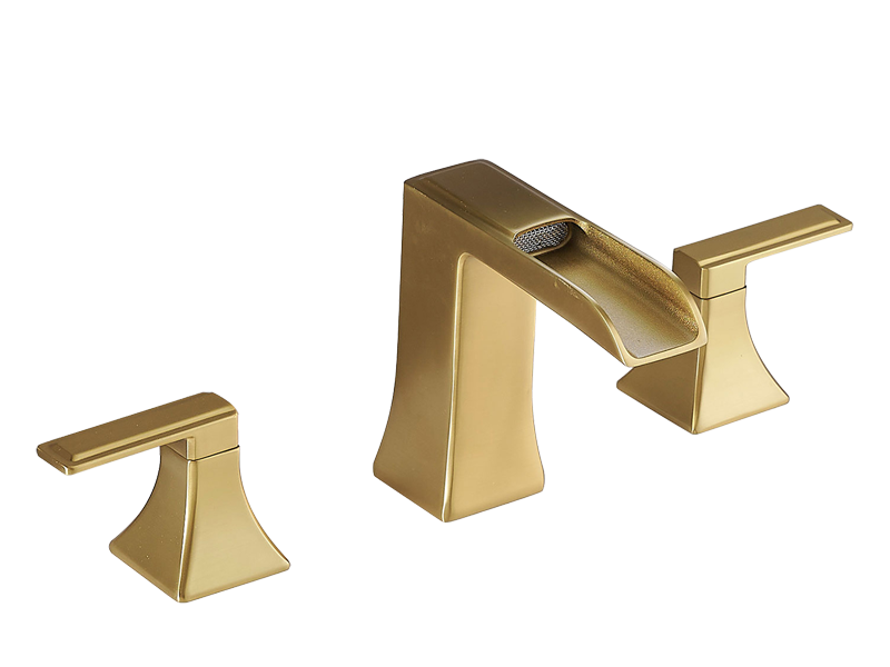 Modern Widespread Waterfall 2 Handle Bathroom Faucet