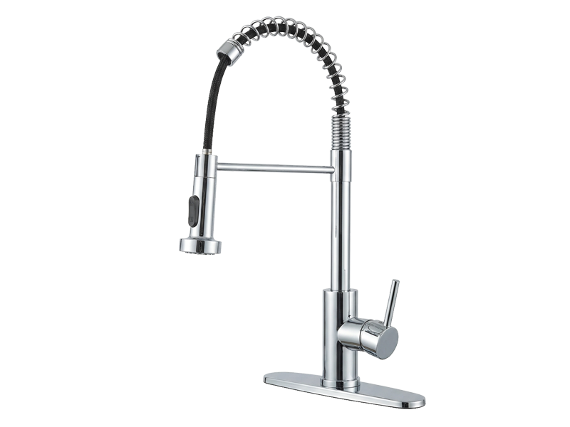 Commercial Single Handle Spring Pull Down Kitchen Faucet