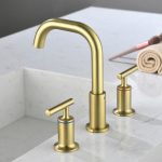 Brushed Gold Widespread Faucet