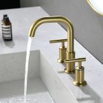 Brushed Gold Widespread Faucet