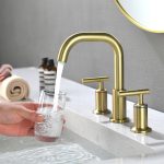Brushed Gold Widespread Faucet