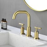 Brushed Gold Widespread Faucet