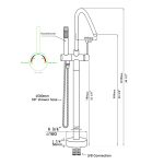 Matte Black Freestanding Tub Filler with Hand Shower, Single Handle Floor Mount Tub Faucet