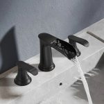 Modern Widespread Waterfall 2 Handle Bathroom Faucet