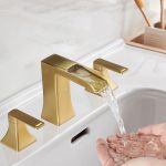 Modern Widespread Waterfall 2 Handle Bathroom Faucet
