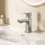 Modern Square Single Handle Bathroom Sink Faucet