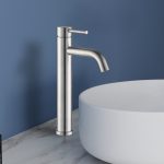 Tall Vessel Sink Faucet SUS304 Stainless Steel Brushed Nickel Single Handle Basin Mixer Tap