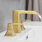 Modern Widespread Waterfall 2 Handle Bathroom Faucet