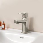 Modern Square Single Handle Bathroom Sink Faucet
