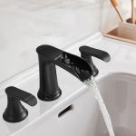 Modern Widespread Waterfall 2 Handle Bathroom Faucet