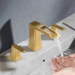 Modern Widespread Waterfall 2 Handle Bathroom Faucet