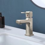Modern Square Single Handle Bathroom Sink Faucet