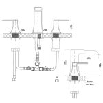 Modern Widespread Waterfall 2 Handle Bathroom Faucet