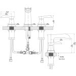 Modern Widespread Waterfall 2 Handle Bathroom Faucet