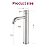 Tall Vessel Sink Faucet SUS304 Stainless Steel Brushed Nickel Single Handle Basin Mixer Tap