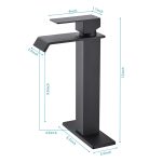 Matte Black Square Vessel Sink Faucet