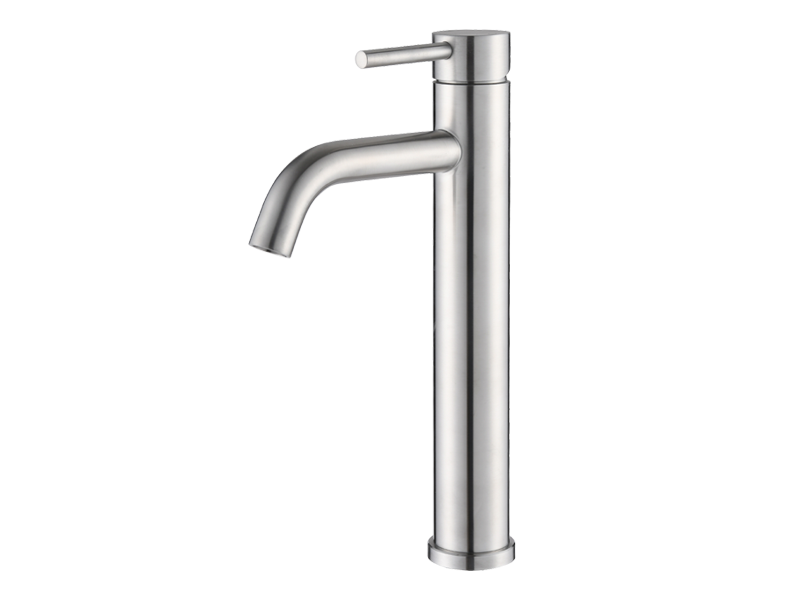 Tall Vessel Sink Faucet SUS304 Stainless Steel Brushed Nickel Single Handle Basin Mixer Tap
