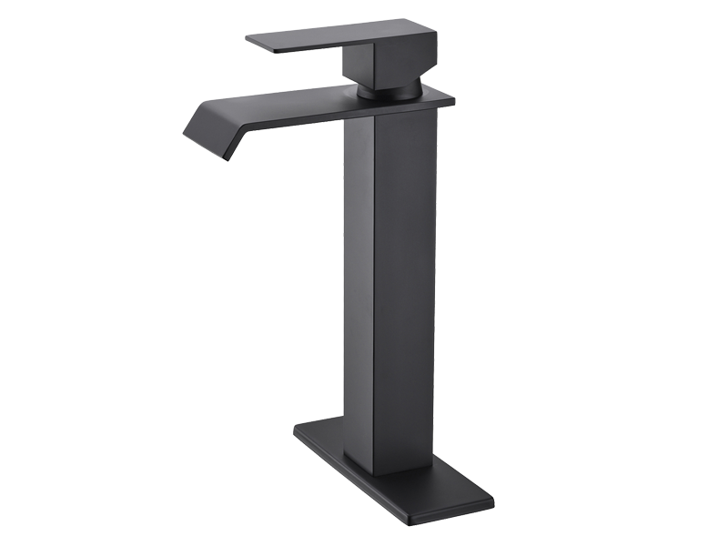 Matte Black Square Vessel Sink Faucet